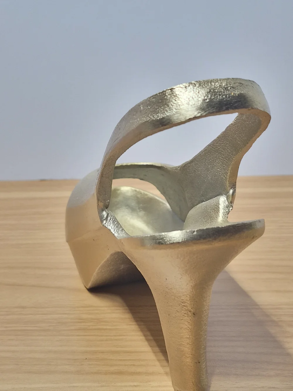 Gold Tone Cast Metal High Heel Paper Weight Decor